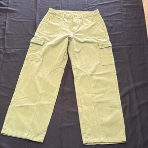 PINK Victoria's Secret Olive Wide-Leg Cargo Pants